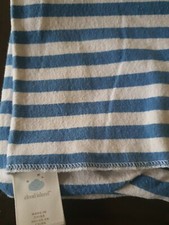Cloud Island dark Blue White Stripe Baby Blanket Flannel Receiving Lovey 30"