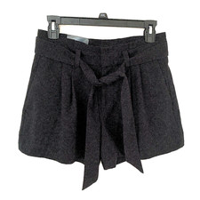BANANA REPUBLIC 4" Shorts pleats w/cloth tie black new w/tag Sz 0 2019 pkts