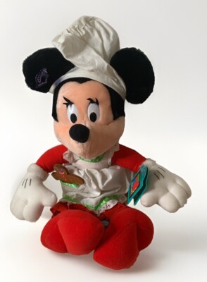Vintage New Applause Baking Minnie Mouse Plush Doll 10  Disney Tag Gingerbread