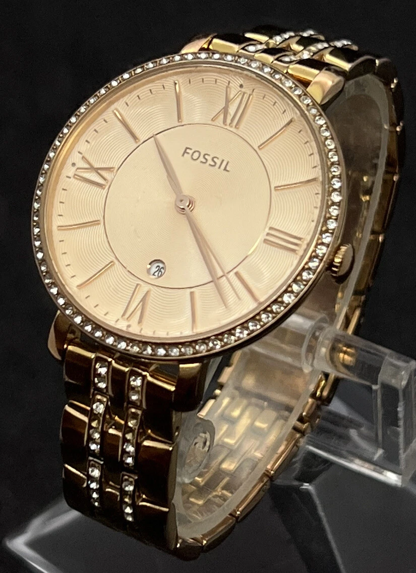 Fossil ladies jacqueline watch rose gold top