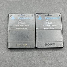 LOT OF TWO Sony Playstation 2 PS2 Official MagicGate 8mb Memory Card SCPH-10020