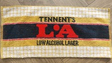 Vintage Bar Towel Tennent's Low Alcohol Lager Used