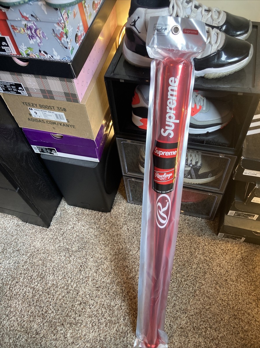 Supreme Rawlings Chrome Maple Wood Baseball Bat LIMITED
