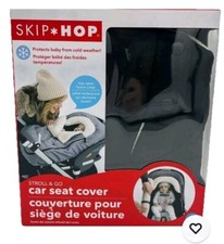 Skip Hop Black/White Fleece Collar Stroll  Go Winter Car Seat Cover Read Desc.