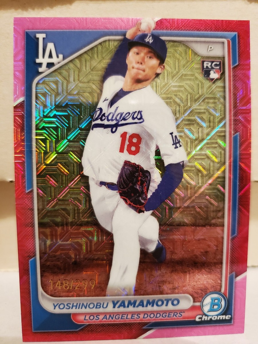 Yoshinobu Yamamoto 2024 Bowman Chrome Mega Box #36 Fuchsia