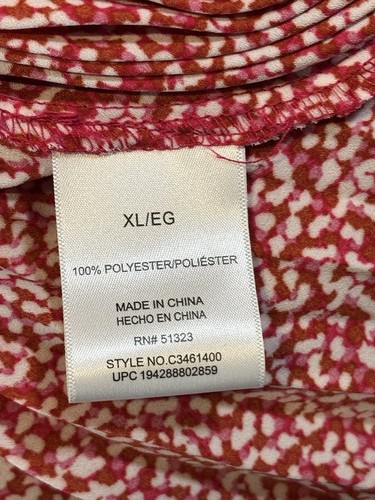 Vince Camuto Red Floral Pleated Maxi Skirt Size X-Large New With Tags - Picture 9 of 9