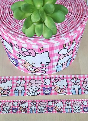 7/8, 1.5 & 3'' (1 YD) Hello Kitty & Friends Ribbon Easter Bunny My Melody