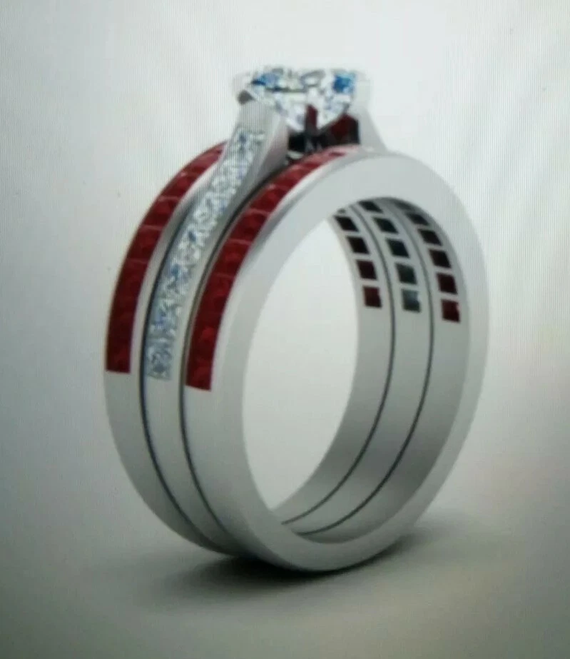 Помолвочное кольцо в форме сердца из серебра 925 пробы с георгианским кристаллом. - Изображение 2 из 2