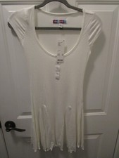 URBAN OUTFITTERS MAUREEN HENLEY WHITE MINI DRESS SIZE SMALL   NEW