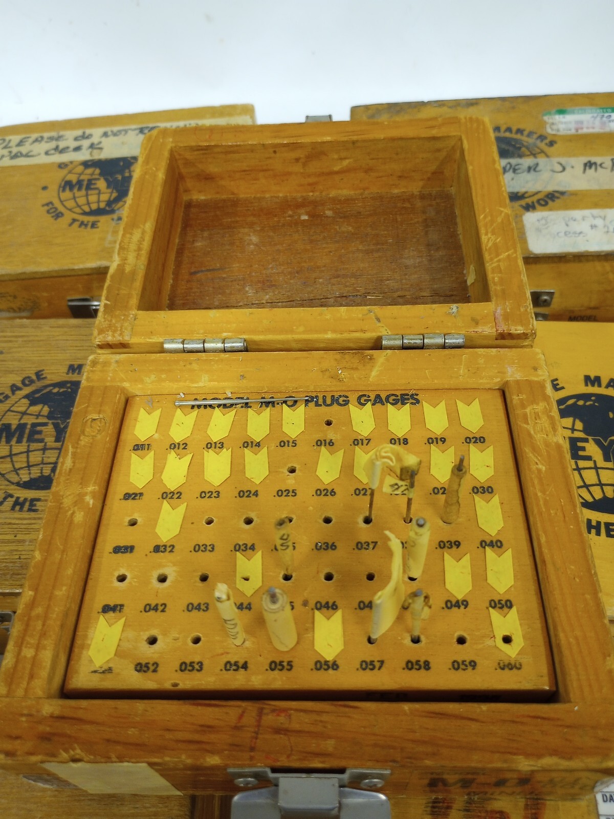 LOT OF 7 Boxes of Machinist Tools Plug Gage Sets .011 Thru .060 Model M