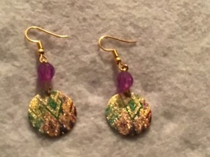 Authentic Enamel Painting Gold Plated Multicolor Beaded Earrings