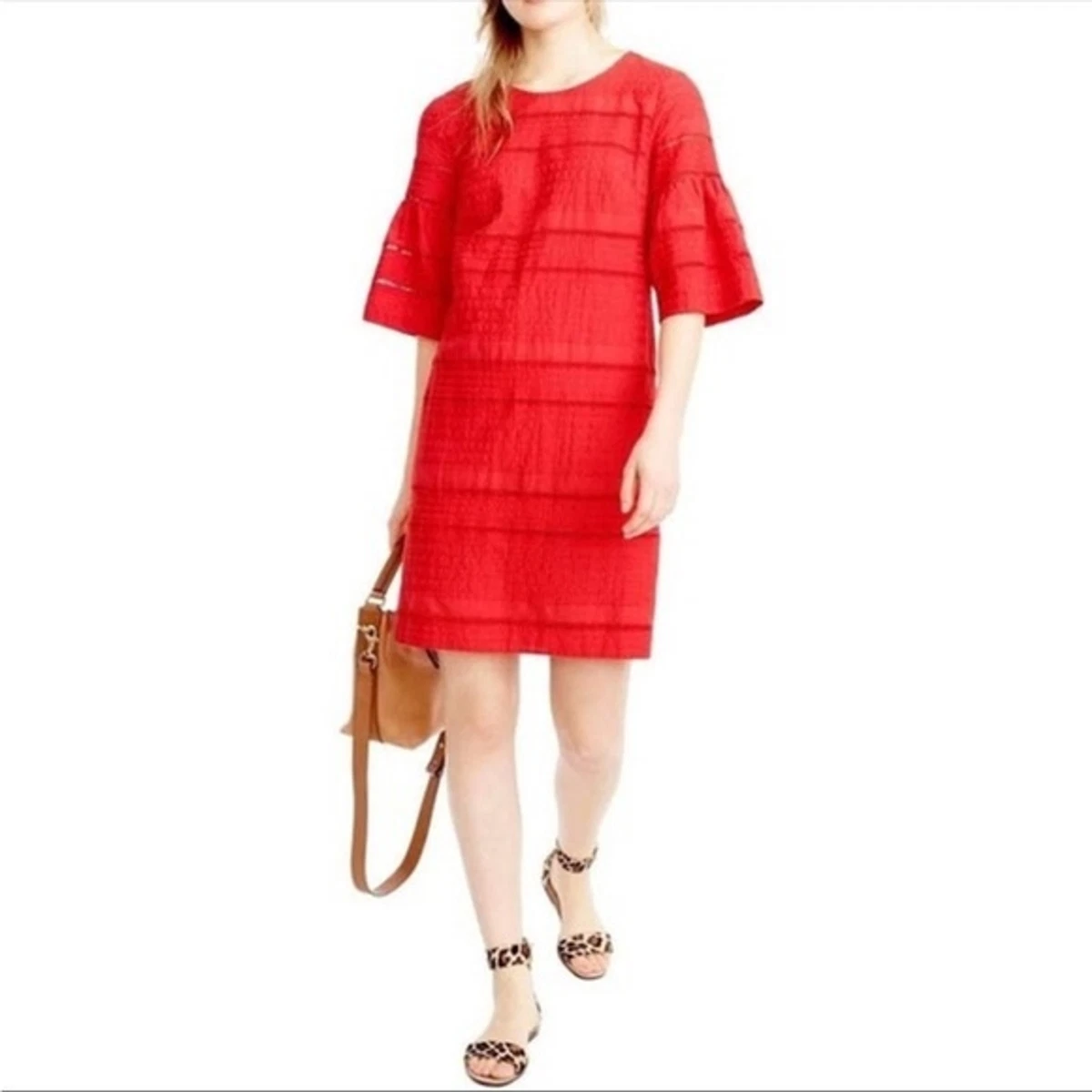 J crew flutter clearance sleeve eyelet dress