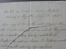 TORN POEM  RE FLOWERS LAKE POET ? STEAM PACKET DURING REGATTA 1830  MANUSCRIPT -
