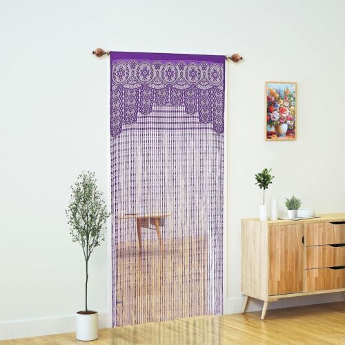 Macrame Lace Door String Curtain for Doorways,Room Divider Doorway 1 Purple - Picture 2 of 4