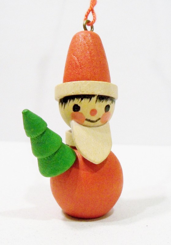 Erzgebirge Germany Santa Claus Elf Tree Gift Sack Ulbricht Wooden Wood Ornament