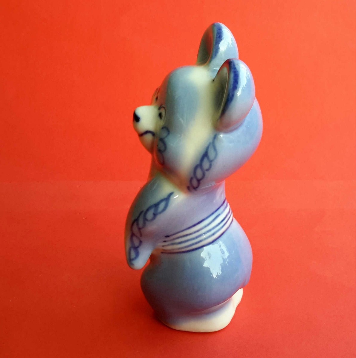 XXII Moscow-1980 Olympics Games Porcelain GZHEL Mascot Blue