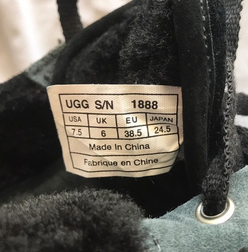 UGG Women's Evera 1888 Black Suede shearling Lined Sneakers Tennis Shoes 7.5 - Picture 7 of 9