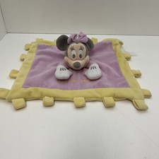 Minnie Mouse Disney Parks Lovey Pink Yellow Gray Square Security Blanket