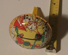 Vtg Made In USA Tin Litho Toy Rattle Noisemaker New Years Party Music