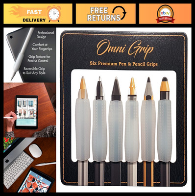 Premium Comfort Grips 6-Pack for Apple Pencil, Styluses, Pens & Pencils - Enhanc