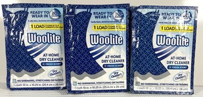 Woolite At Home Dry Cleaner Fresh Scent 8 packs- Cleans up to 4 items per load