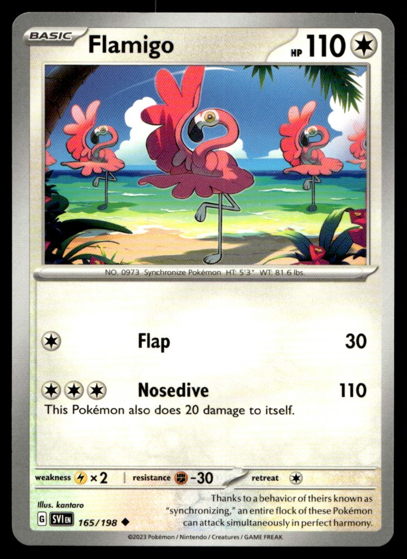 Flamigo 165/198 Uncommon Scarlet & Violet Pokemon Near Mint
