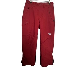 REI coop kids red snow pants 10/12 fleece lined