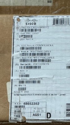 Cisco Catalyst WS-C3560G-24PS-S  24-Port Gigabit Ethernet Switch OPEN BOX