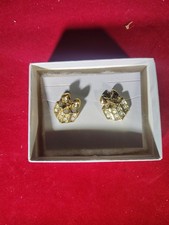 Vintage Avon Christmas Earrings Clear Rhinestone Gift Boxes Pierced Ears