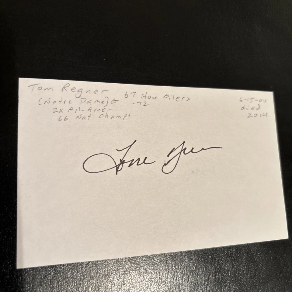 Tom Regner (Notre Dame 2X All-Amer. ‘66 Nat. Champs) ‘67-72 Oilers, Died’14 - Image 2 of 2