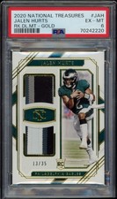 2020 Panini National Treasures Jalen Hurts Dual Materials #RDM-JAH (/35) (PSA 6)