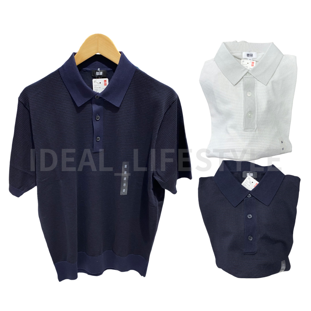 UNIQLO Washable Knitted Polo Sweater S-4XL Short Sleeve Collared Men 485611 NWT