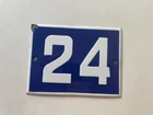 Vintage Enamel Porcelain House Number 24 Door Sign