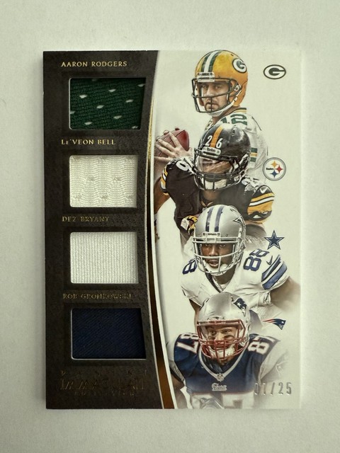 Aaron Rodgers / Dez / Bell / Gronk 2015 Immaculate Quad Game Used Jersey /25