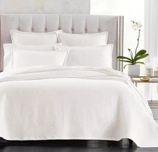 Hudson Park "Signature Matelasse" 3 Pc QUEEN Coverlet Set & Euros, Cotton, NWT