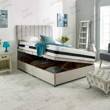 Ottoman Storage Plush Velvet Upholstered Bed Frame and 51" Panelled Headboard