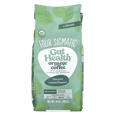 Gut Health, Organic Coffee with Probiotics and Turkey Tail Mushroom, Ground,