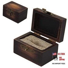 Rustic Wooden Engagement Ring Box, Solid Wood Ring Box for Proposal Acacia Wood