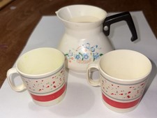 CHILTON GLOBE ALUMINUM SPECIALTY WILDFLOWER PLASTIC COFFEE POT CUP AND 2 CUPS