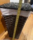 Woven Laundry Hamper Clothes Basket w/ Lid & Liner, Espresso Wicker Hyacinth — photo 4