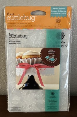 Anna Griffin Embossing Folder Cricut Cuttlebug  Thistle Bouquet  New