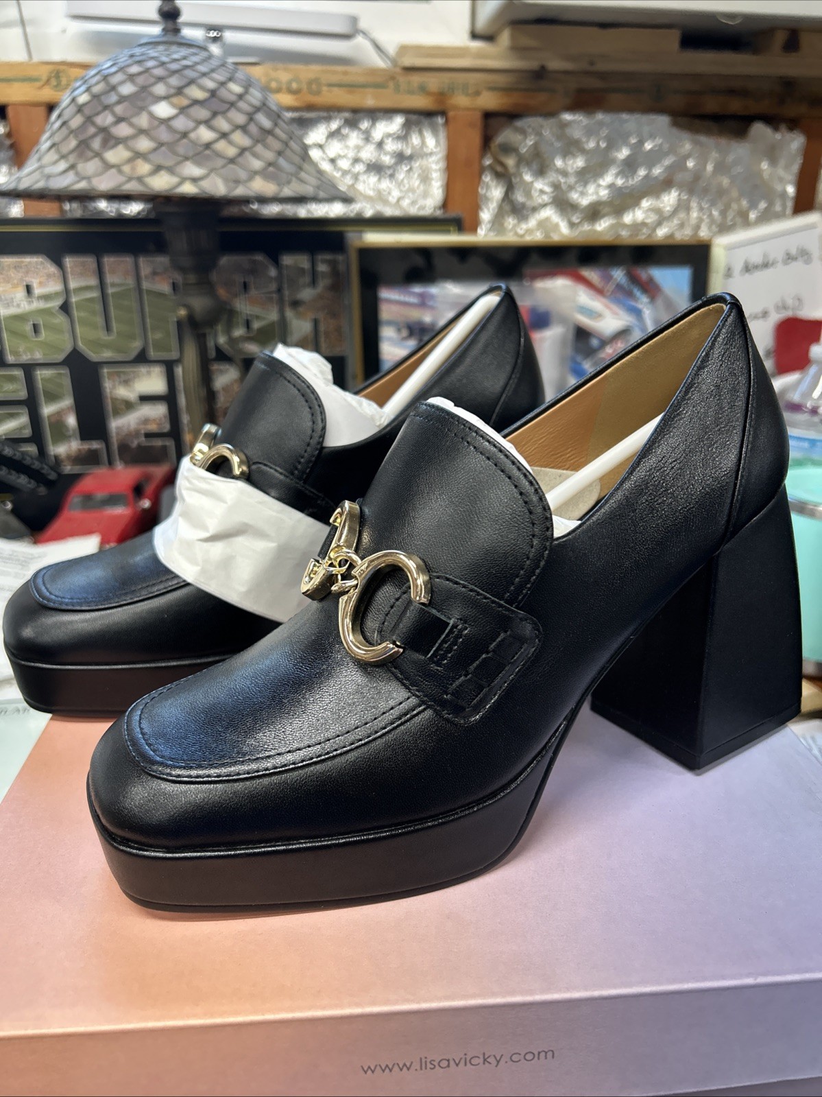 Lisa Vicky Black Sheep Nappa Women's Heel Shoes Size 8.5 New In The Box