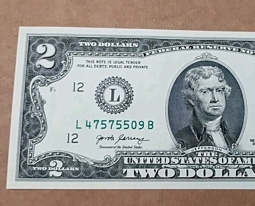 Banconota Federal Reserve $2 Dollari ~Banconota da due Dollari ~Non circolata - Foto 2 di 6
