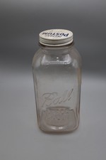 Vintage Ball Perfect Mason Square Jar 1923-1933, 1/2 Gallon Ball Zinc Lid