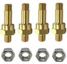 4 PCS 1.85in Brass Long Stud Side Post to Top Post Battery Adapter 3/8-16