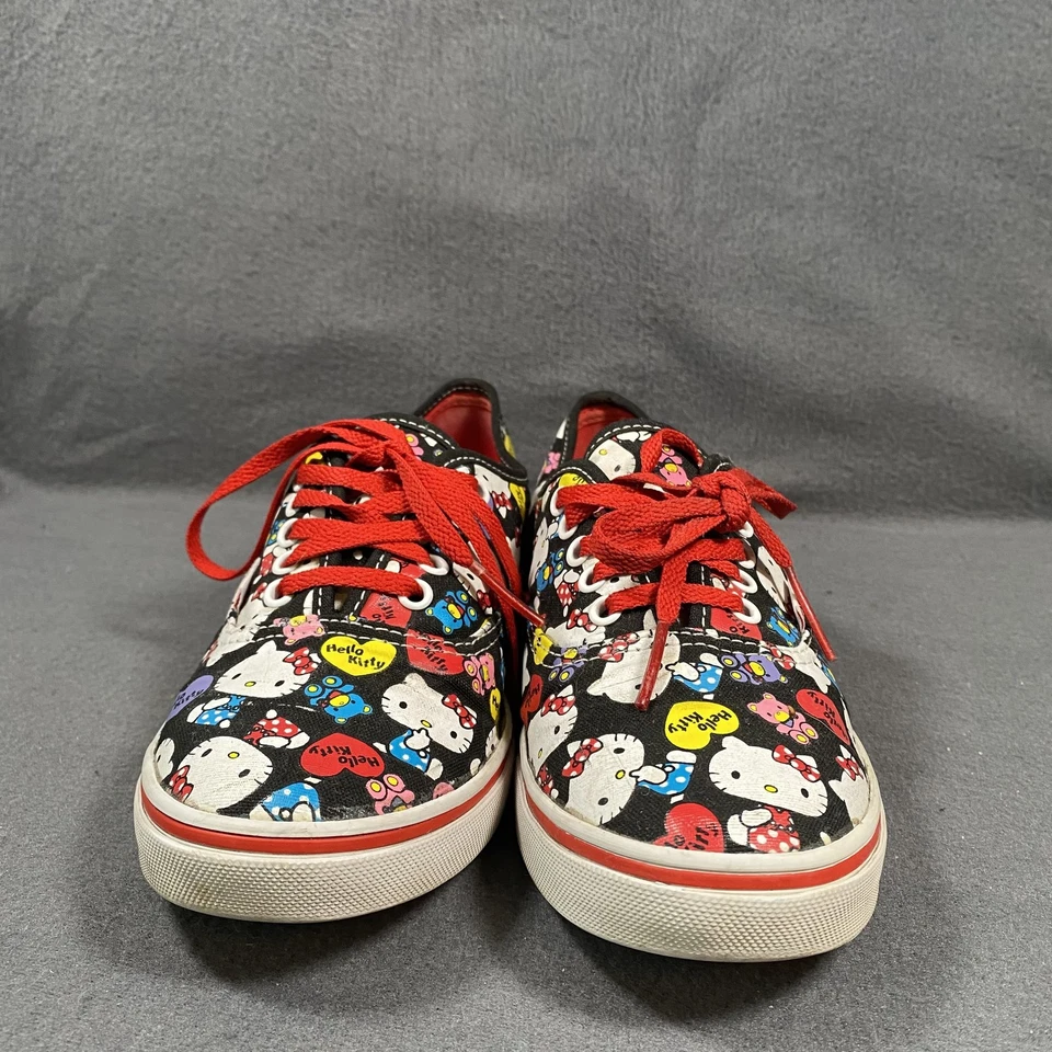 Vans Hello Kitty Zapatos Mujer Talla 7 Hombre 5.5 Negro Rojo Zapatillas de Lona con Cordones Foto 2 de 4