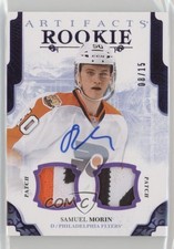 2017-18 Upper Deck Artifacts Rookies Purple Materials 8/15 Samuel Morin Auto f5g