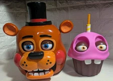 IN HAND Five Nights At Freddy’s 2 Exclusive Popcorn Bucket Cupcake Sipper FNAF