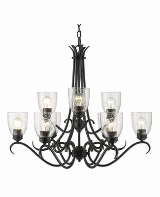 Golden Lighting 8001-9 BLK-SD Parrish 9 Light 30-1/2''W Chandelier - Black