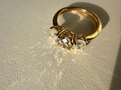 14kt GelbgoldRing mit 2.27ct. Diamant (Natürlich) mit Zertifikat - Bild 1 von 4